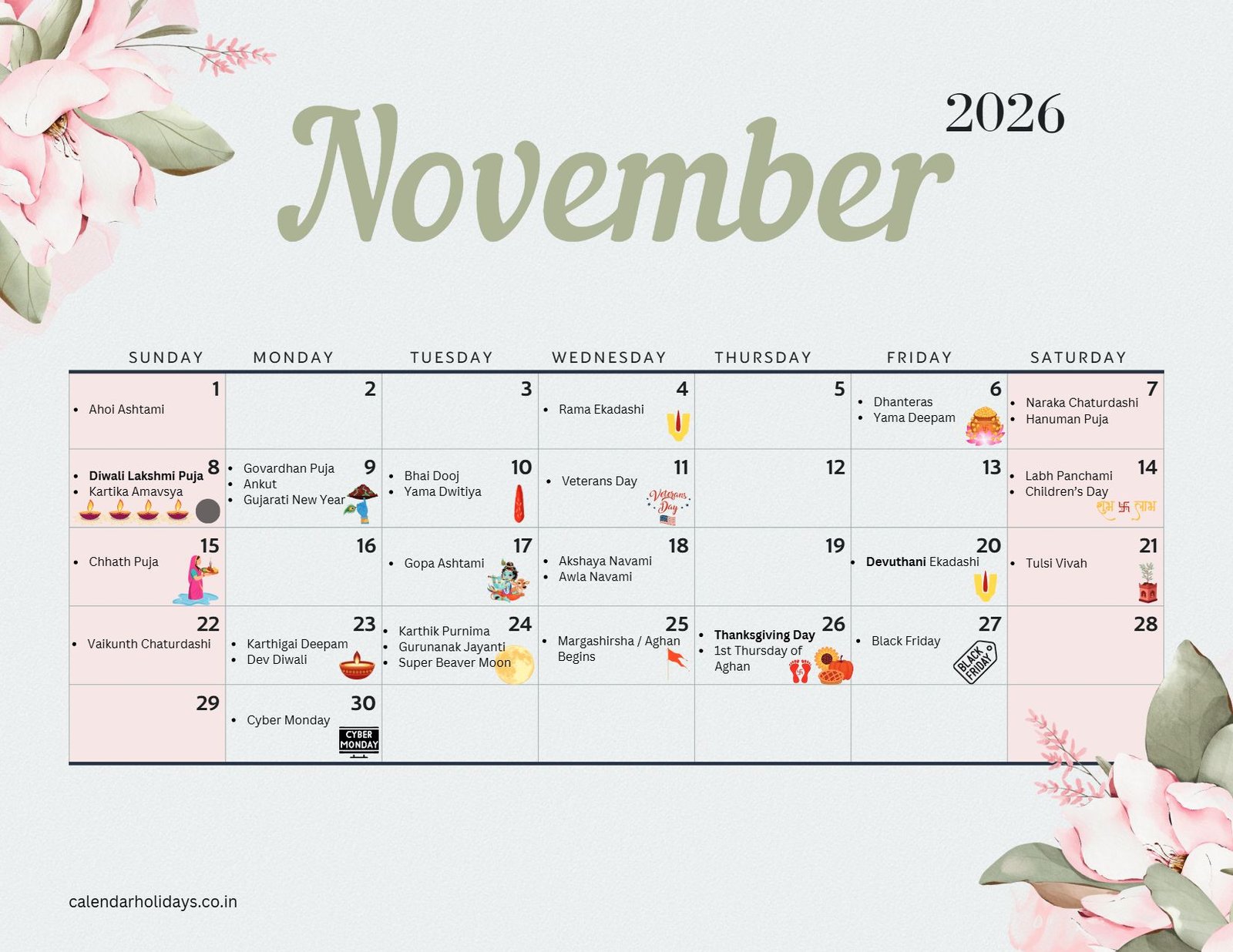 November 2026 Hindu Calendar