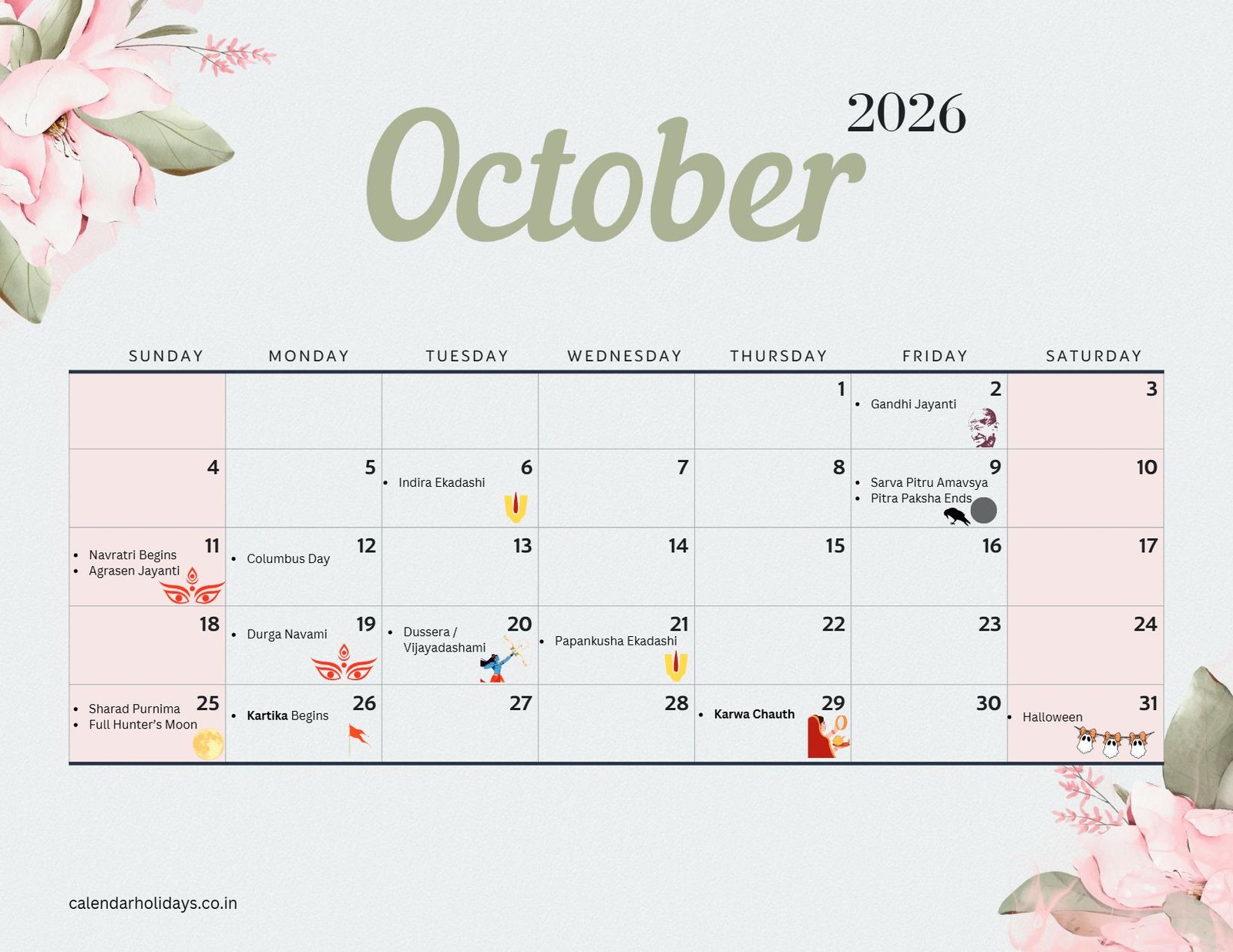 October 2026 Hindu Calendar