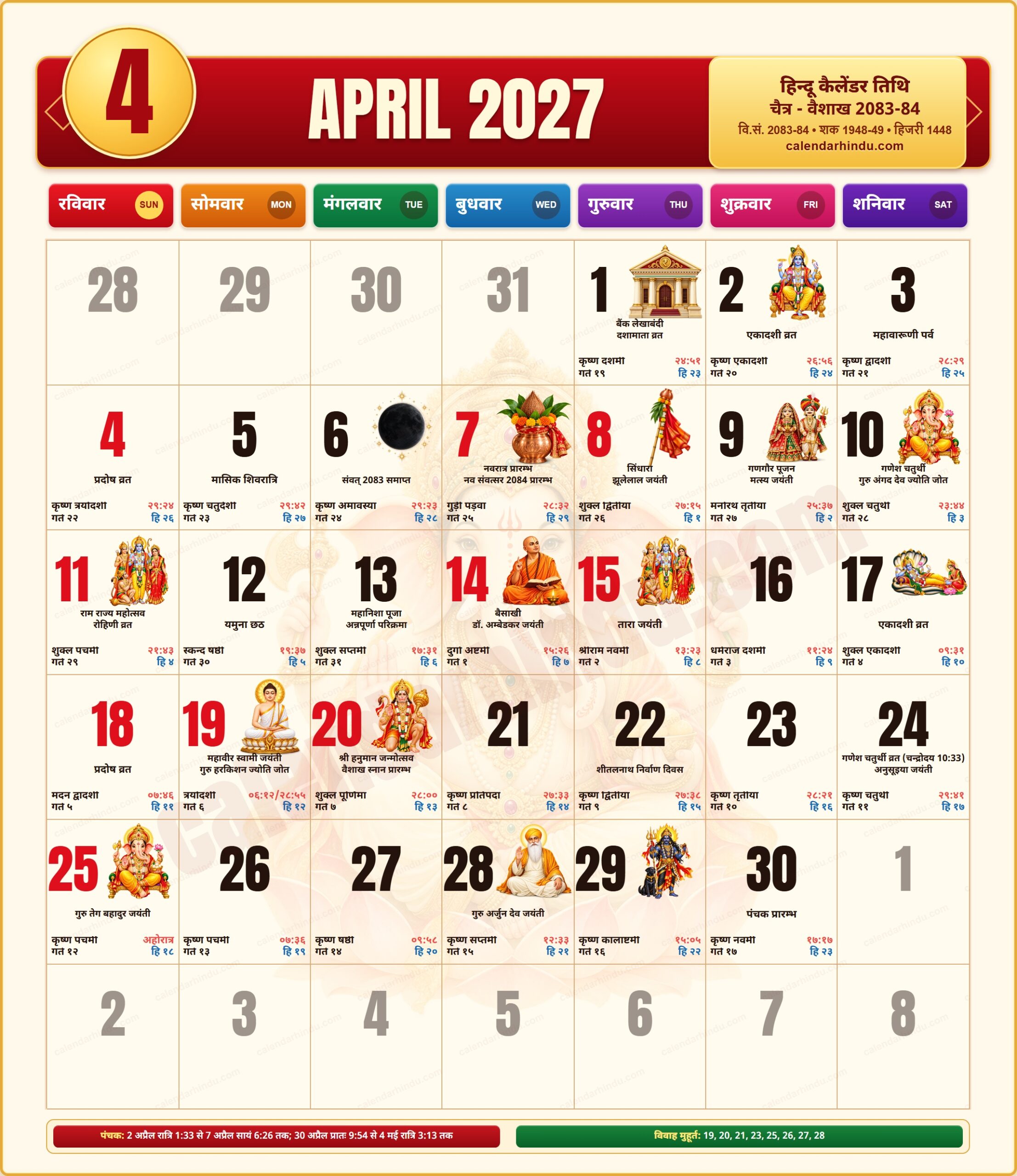 April 2027 Hindu Calendar