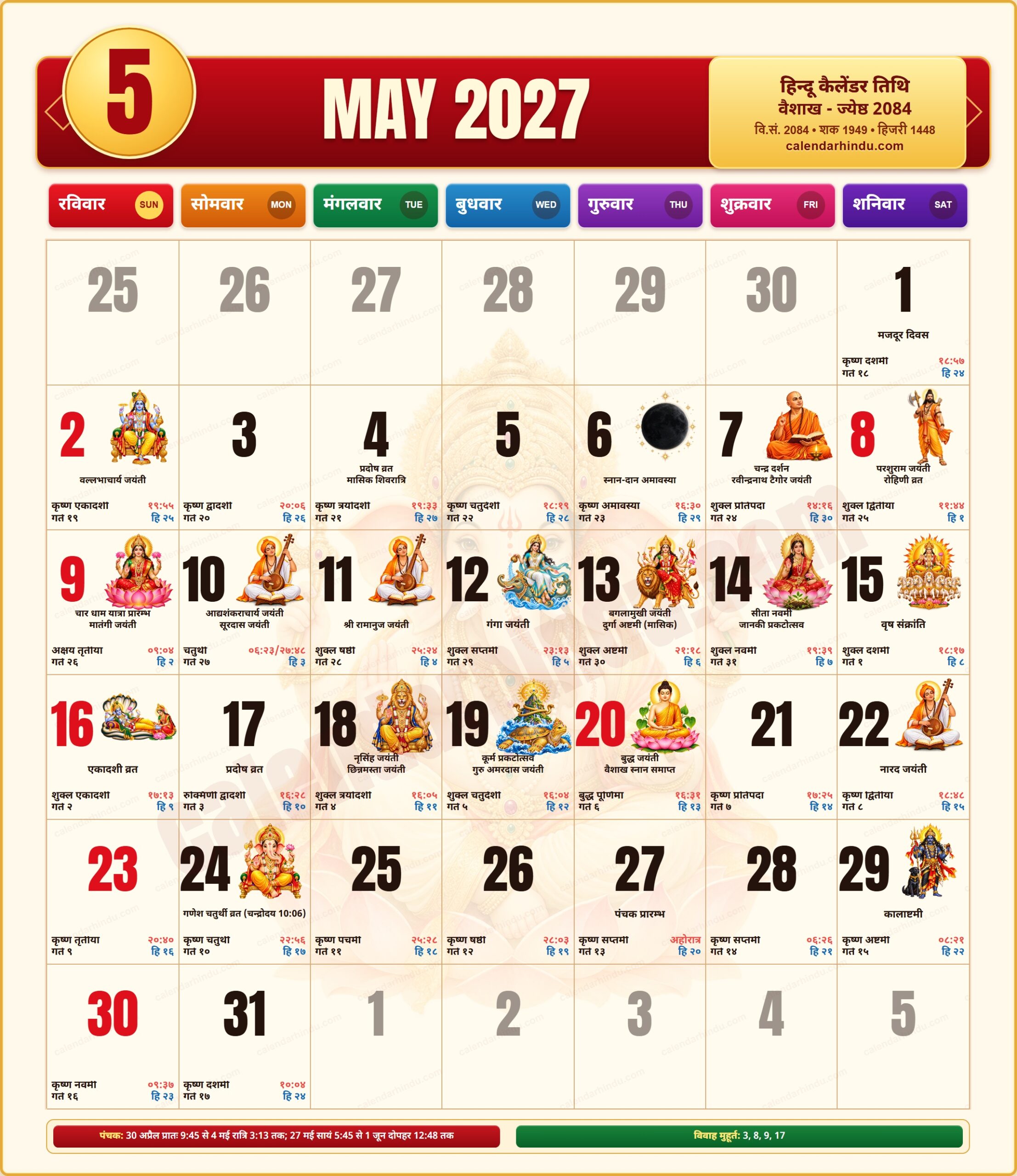 May 2027 Hindu Calendar